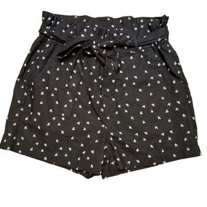 Thread & Supply Black High Waist Shorts with Tie Belt